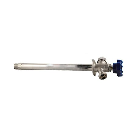 8 In. Cylindrical Chrome-Blue Wall Hydrant In Stainless Steel